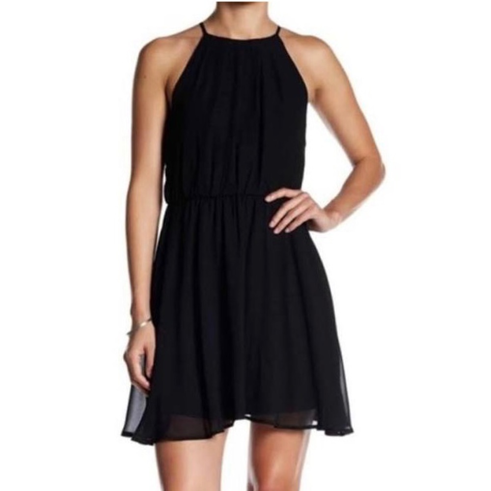 Lush Chiffon Black Cocktail Dress